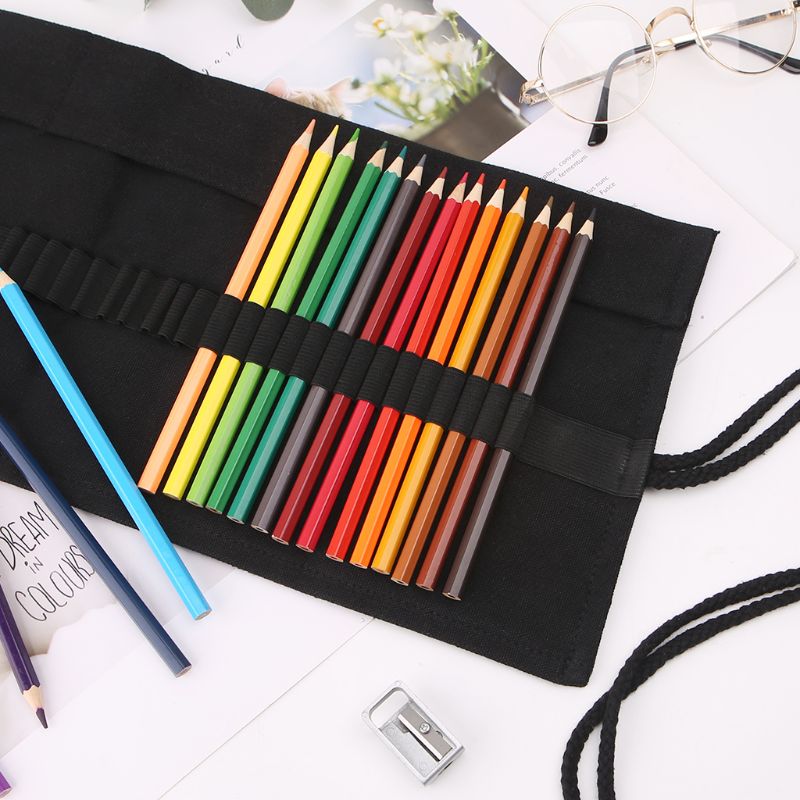 Pen Pouch Roll - 케이스 롤러용 블랙 컬러 학교 연필,