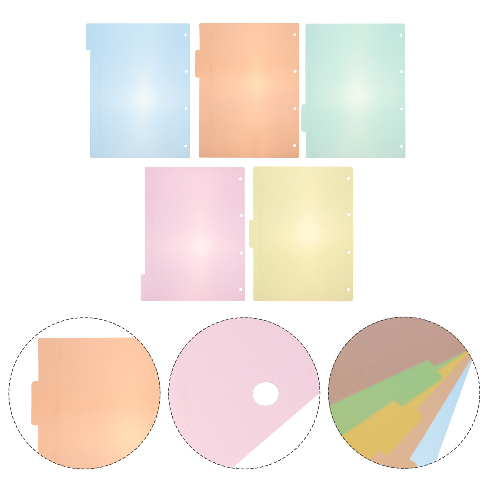 Index Tab Divider - 10개입, 다채로운 색상의 플라스틱 인덱스 분리대,