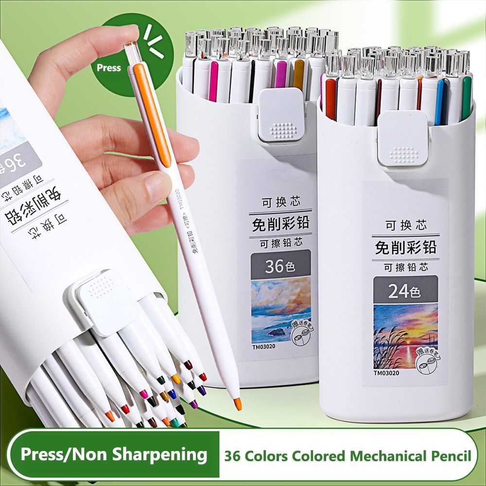 Mechanical Pencil Lead - 샤프닝이 필요 없는 색연필, 리필 가능,