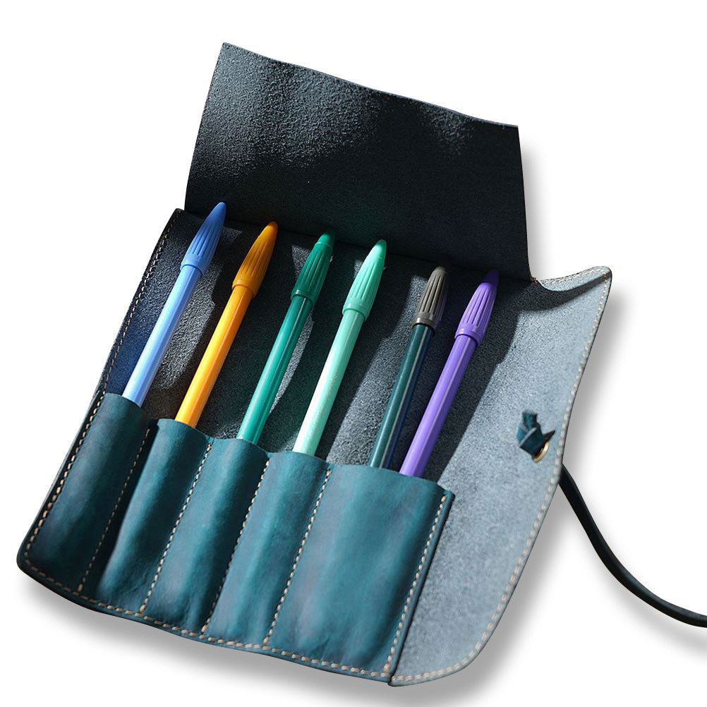 빈티지 스타일의 파란색 펜 파우치, 수제 펜 케이스,  - Pen Pouch Roll 리뷰 및 가격
