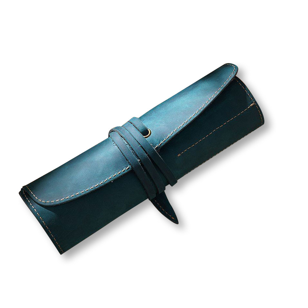 빈티지 스타일의 파란색 펜 파우치, 수제 펜 케이스,  - Pen Pouch Roll 리뷰 및 가격