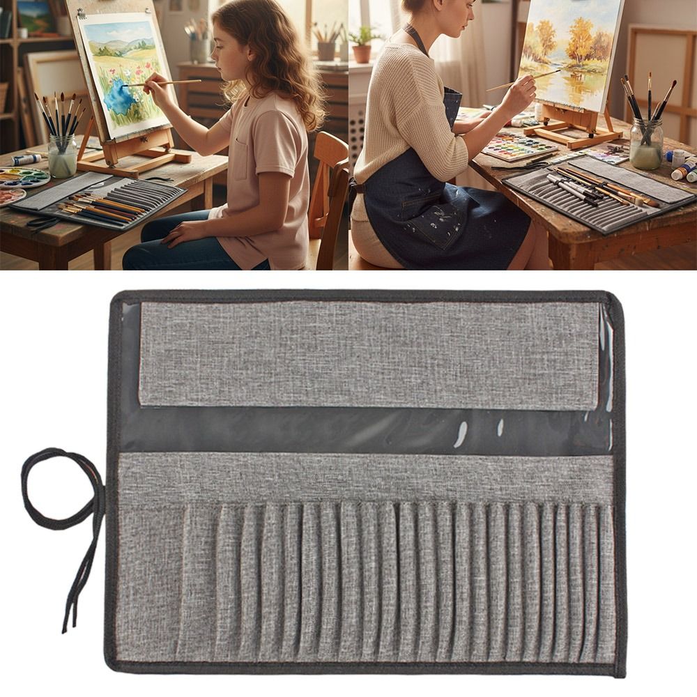 다기능 캔버스 페인팅 브러시 보관 파우치 그레이 24홀 - Pen Pouch Roll 리뷰 및 가격