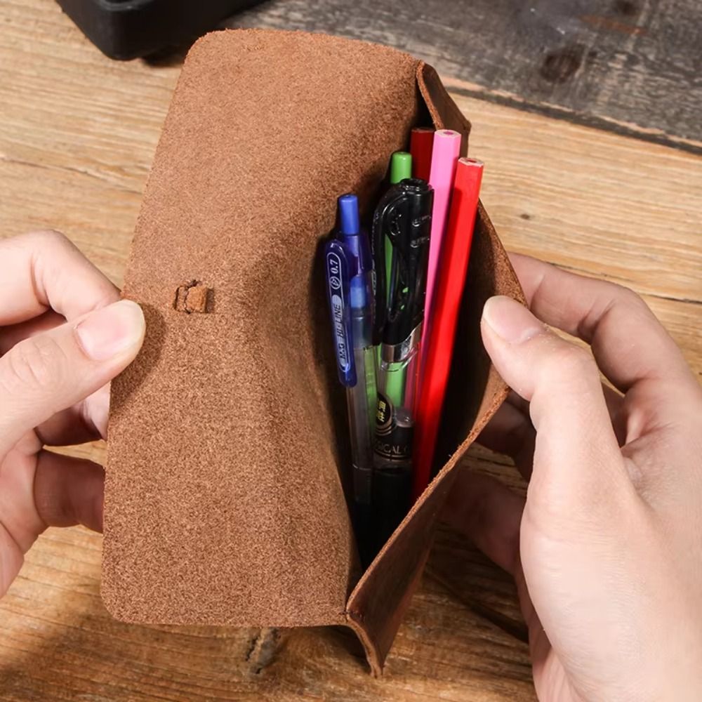 레트로 가죽 필통, 스트랩 잠금 방식, 휴대용 펜 파우 - Pen Pouch Roll 리뷰 및 가격